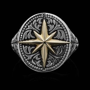 Clocks and Colours POLARIS X BRASS INLAY ring
